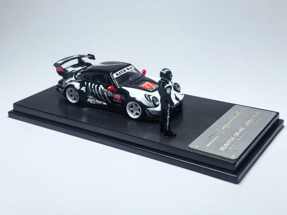 MyModelCollect 1:64 Porsche RWB 964 High Wing White Bone Dragon With Figure