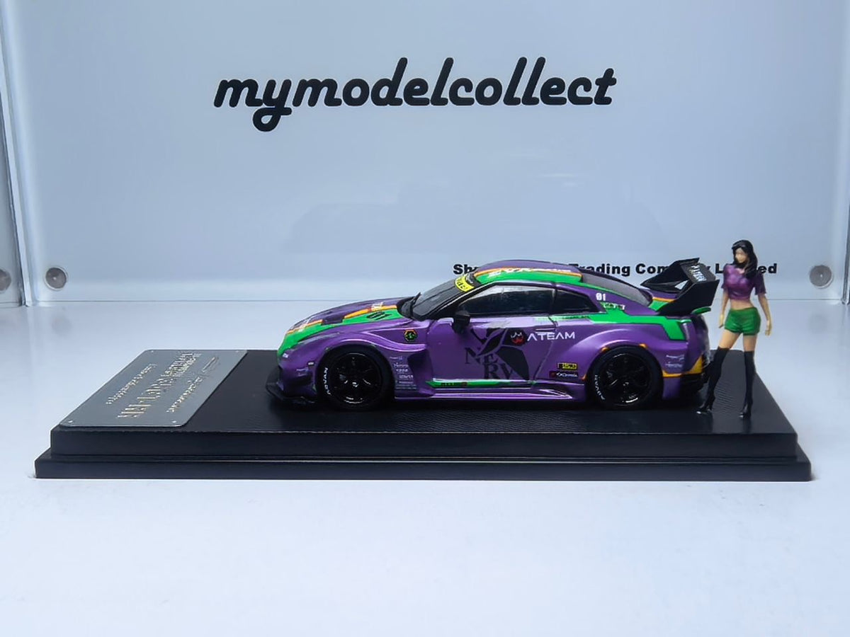MyModelCollect 1:64 LBWK GT-R R35 With Figure - Matte Purple