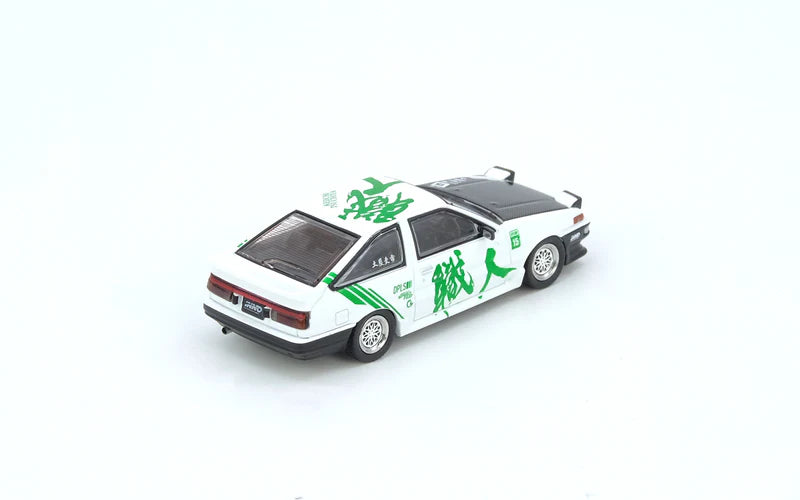 Inno64 1:64 Toyota Sprinter Trueno AE86 "Keiichi Tsuchiya" - White (Chance For Green Chase)