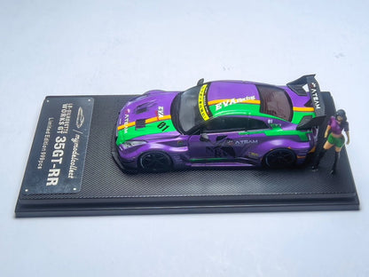 MyModelCollect 1:64 LBWK GT-R R35 With Figure - Matte Purple
