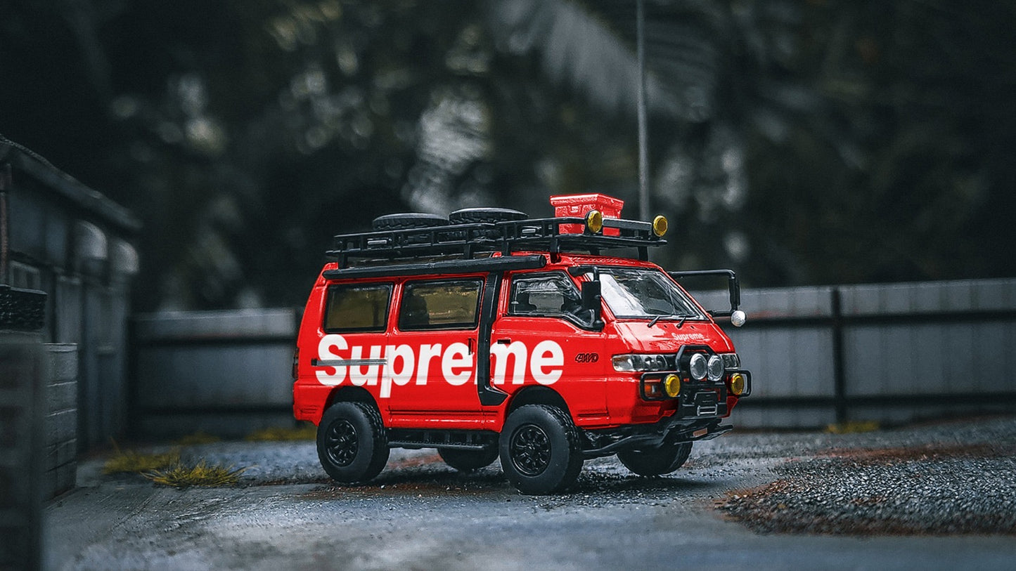 Autobots Models 1:64 Delica Star Wagon 4x4 Off Road Red Supreme Livery