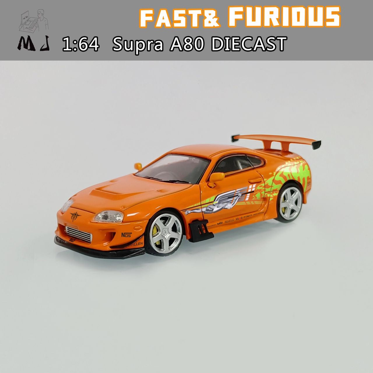 MJ Model 1:64 Supra A80 Orange Fast & Furious