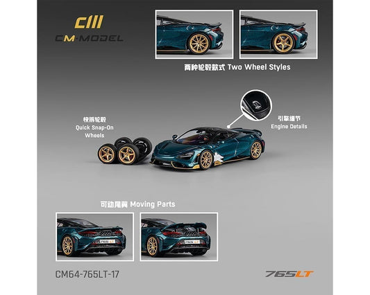 CM Model 1:64 McLaren 765LT – Metallic Green with Black Top