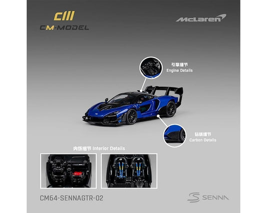 CM Model 1:64 McLaren Senna GTR – Metallic Blue