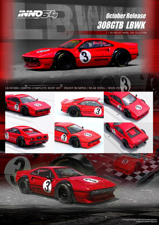 Inno64 1:64 LBWK Ferrari 308 GTB - Red