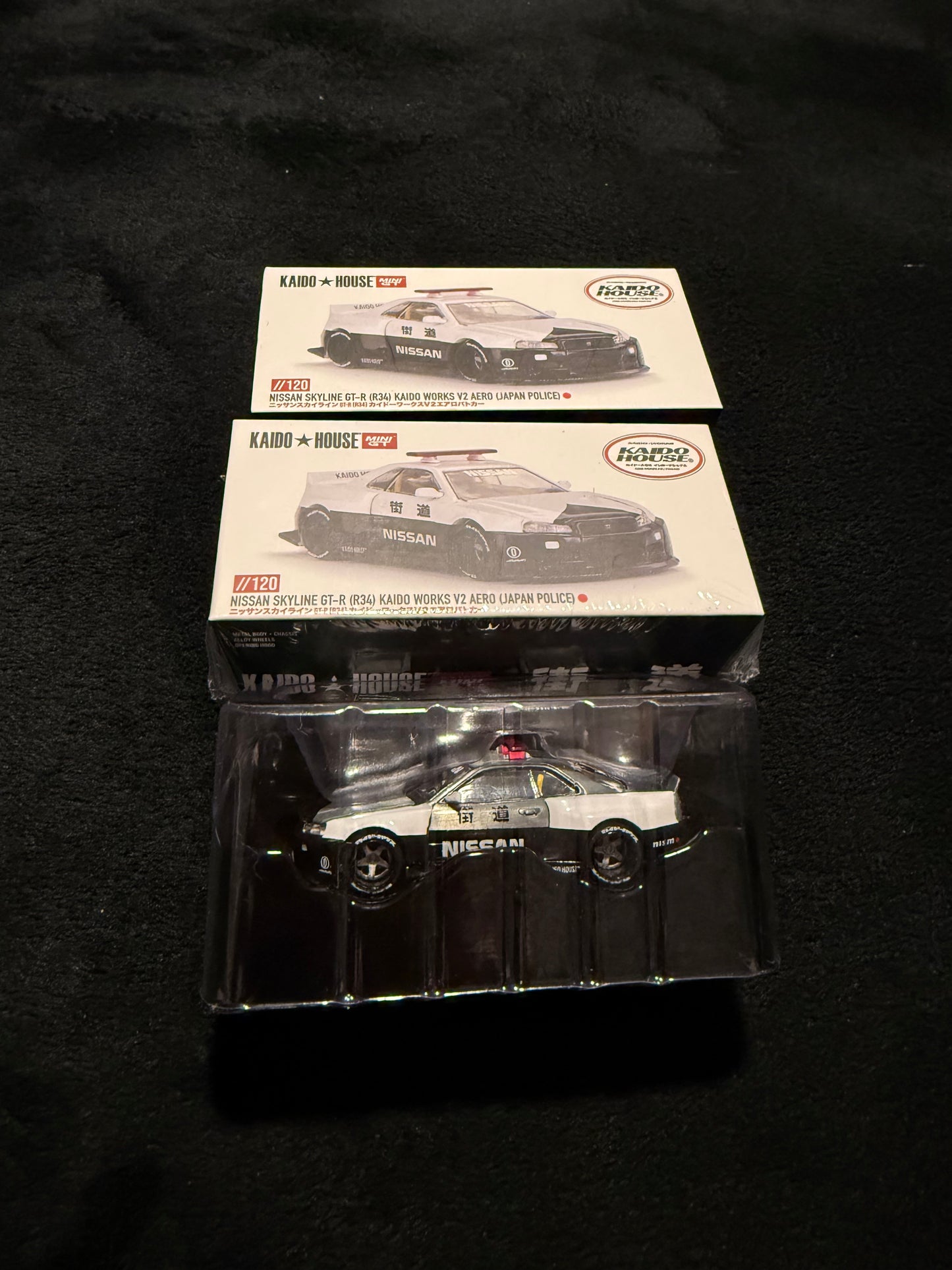Kaido House 1:64 Nissan Skyline GT-R R34 Kaido Works V2 Aero Police - Regular & Chase PAIR