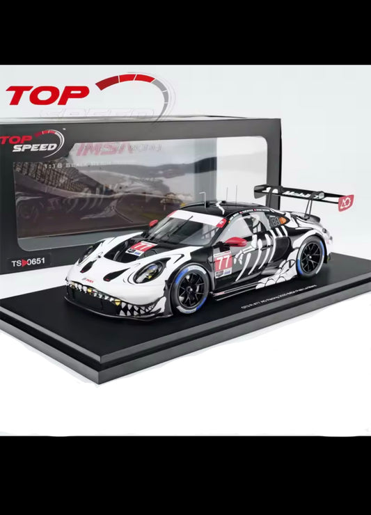Top Speed 1:18 Resin Model - Porsche 911 GT3 R #77 AO Racing 2025 IMSA Petit Le Mans