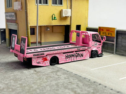 Micro Turbo 1:64 Custom Hoonipigasus Pink Pig Flatbed Tow Truck