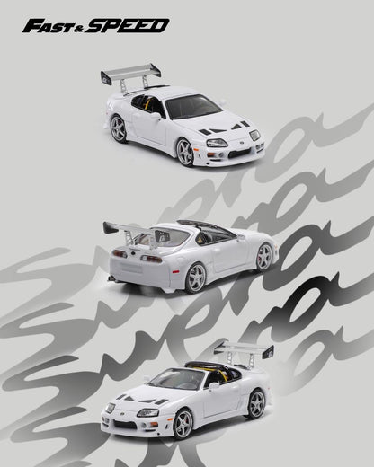 Fast Speed 1:64 Toyota Supra A80 Bomex Targa - White