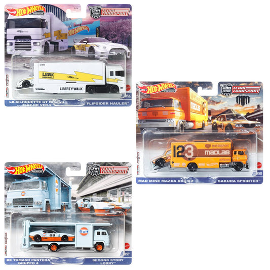 Hot Wheels 1:64 2023 Premium Team Transport 2023 V Assortment Set Of 3