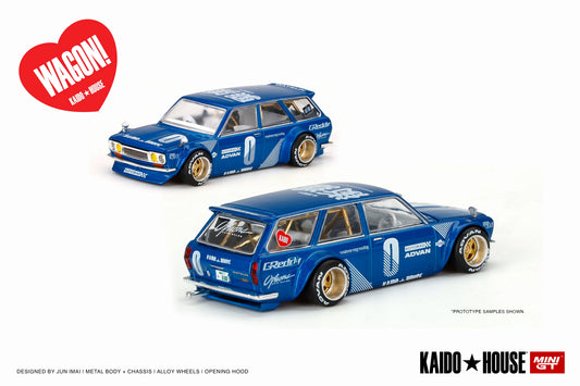 MiniGT X Kaido House 1:64 Datsun Kaido 510 Wagon - Blue