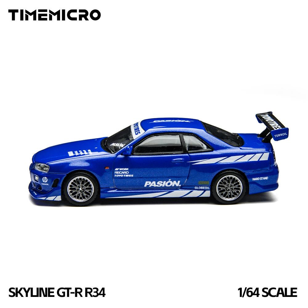 Time Micro 1:64 Nissan Skyline GT-R R34 - Blue