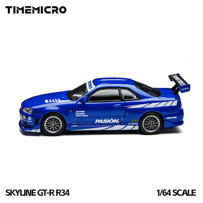Time Micro 1:64 Nissan Skyline GT-R R34 - Blue
