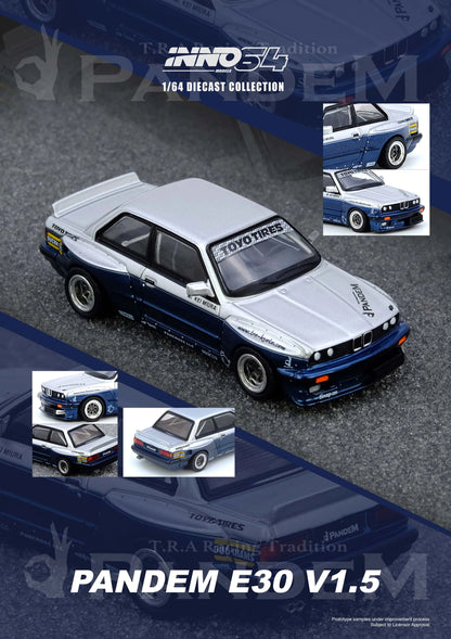Inno64 1:64 Pandem E30 M3 - Silver/Blue