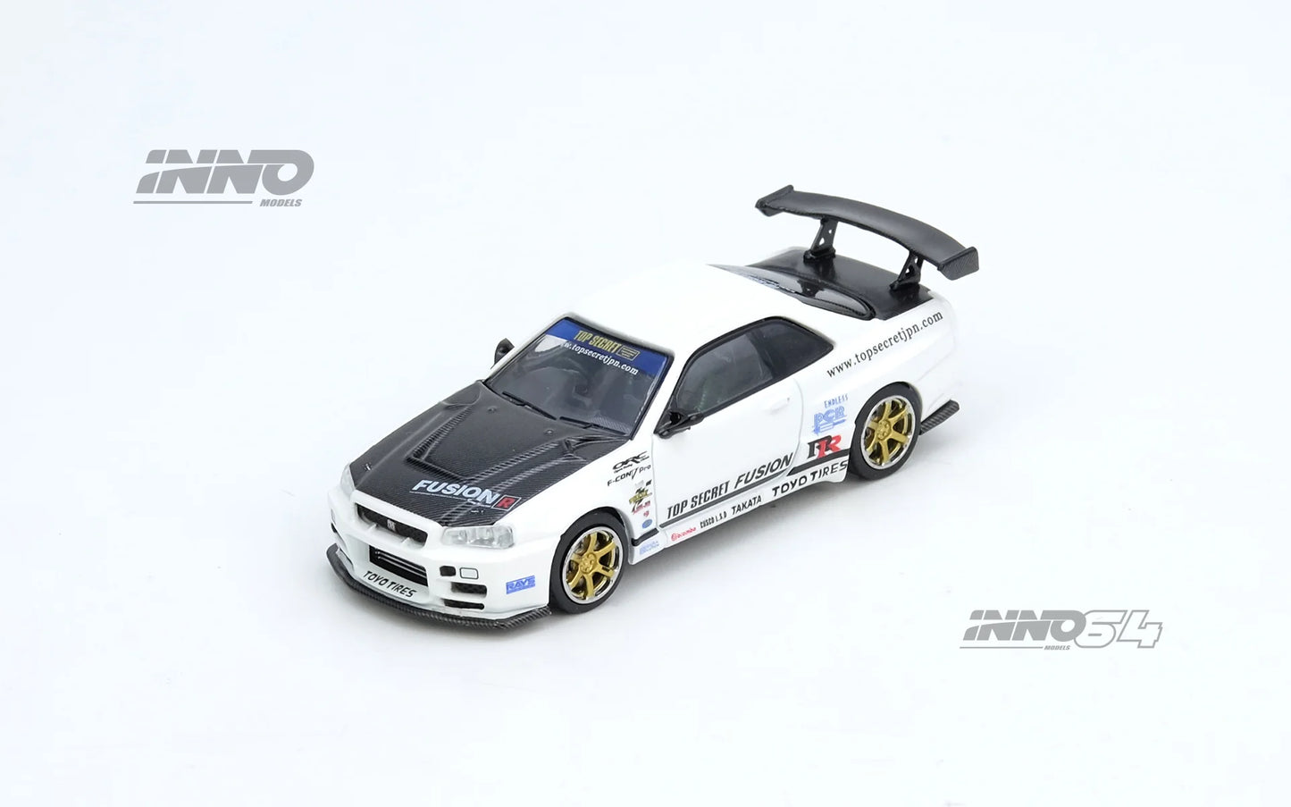 Inno64 1:64 Top Secret R34 GT-R - White