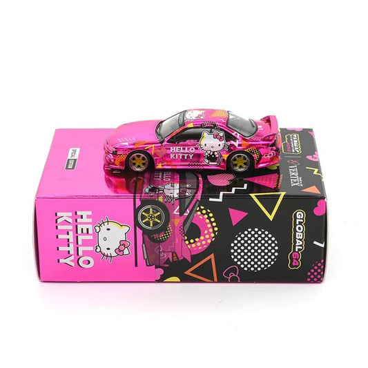 Tarmac Works 1:64 VERTEX Silvia S14 Hello Kitty Pink Chrome - 2025 APA EXPO Exclusive