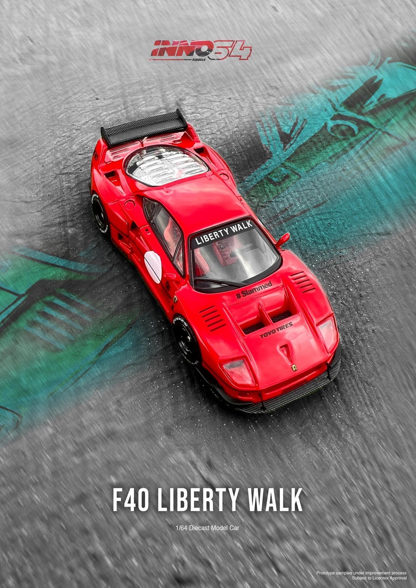 Inno64 1:64 Ferrari F40 Liberty Walk - Red