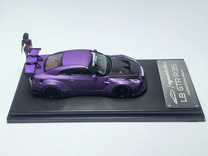 MyModelCollect 1:64 Nissan LBWK Liberty Walk GTR R35 v1.5 - Matte Purple With Figure