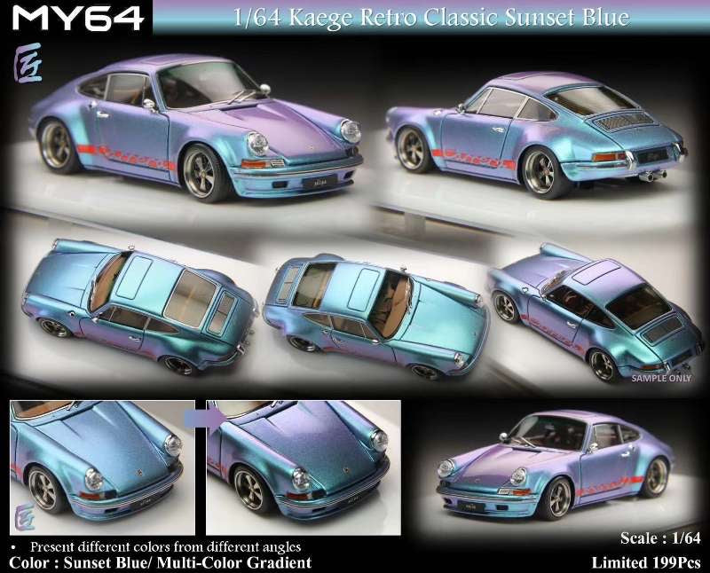 My64 1:64 Porsche Kaege Retro Classic 911 - Resin Model - 6 Styles