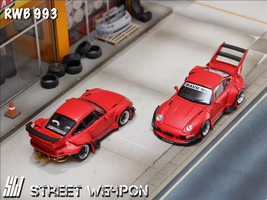 Street Weapon 1:64 Porsche RWB 993 Naginata - Matte Red *2 Styles*