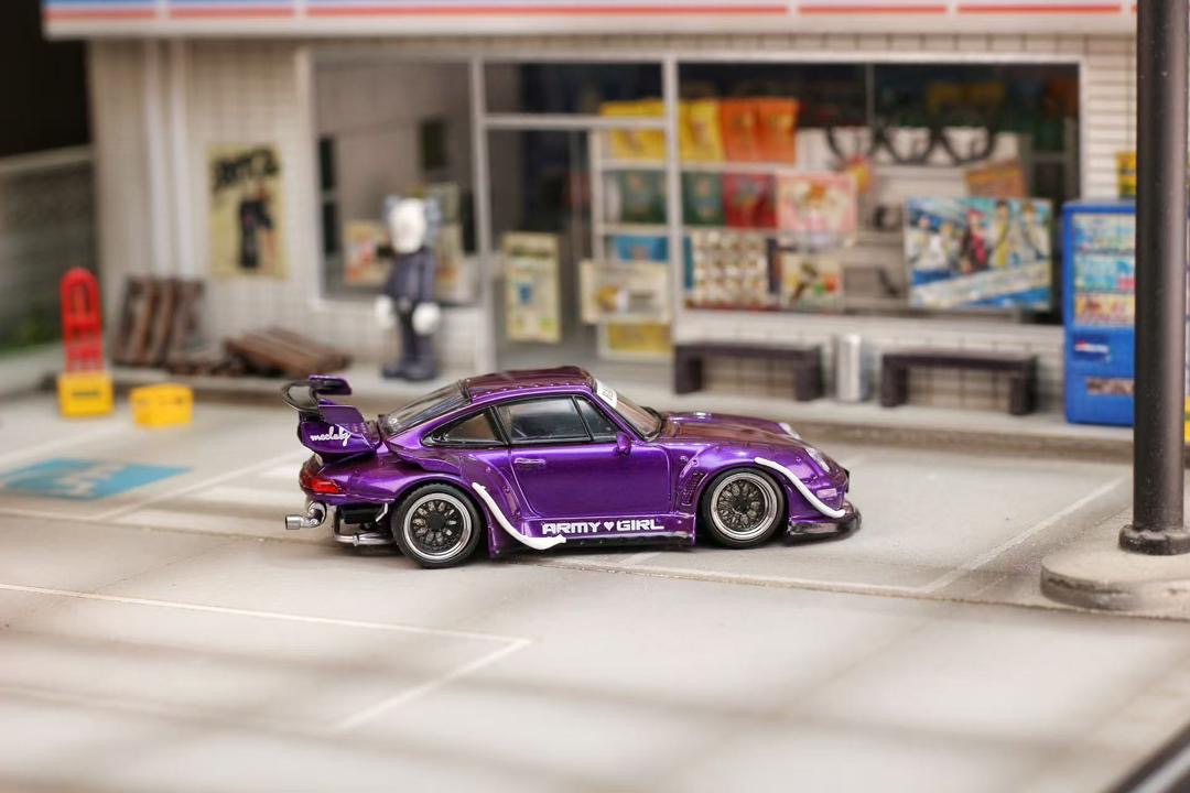 Street Weapon 1:64 Porsche RWB 993 Purple Army Girl