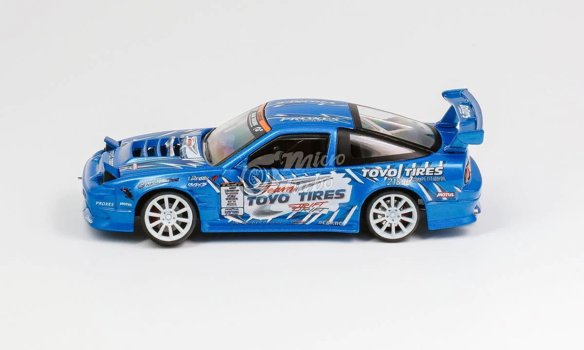 Micro Turbo 1:64 Nissan 180SX Metallic Blue - Toyo Tires Drift Livery