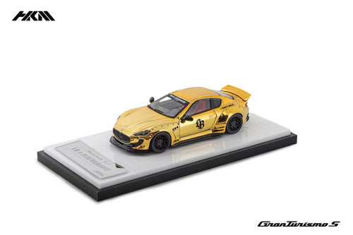 HKM 1:64 Maserati Granturismo 1ST Gen MK1 Sport GTS M145 LBWK - Chrome Gold