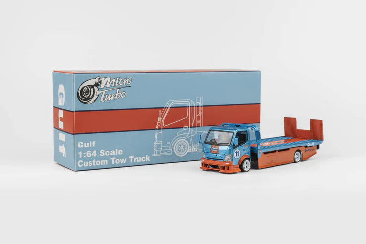 Micro Turbo 1:64 Custom Gulf Flatbed Tow Truck