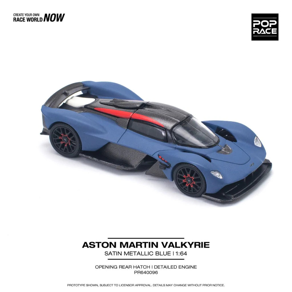 Pop Race 1:64 Aston Martin Valkyrie - Satin Marina Blue