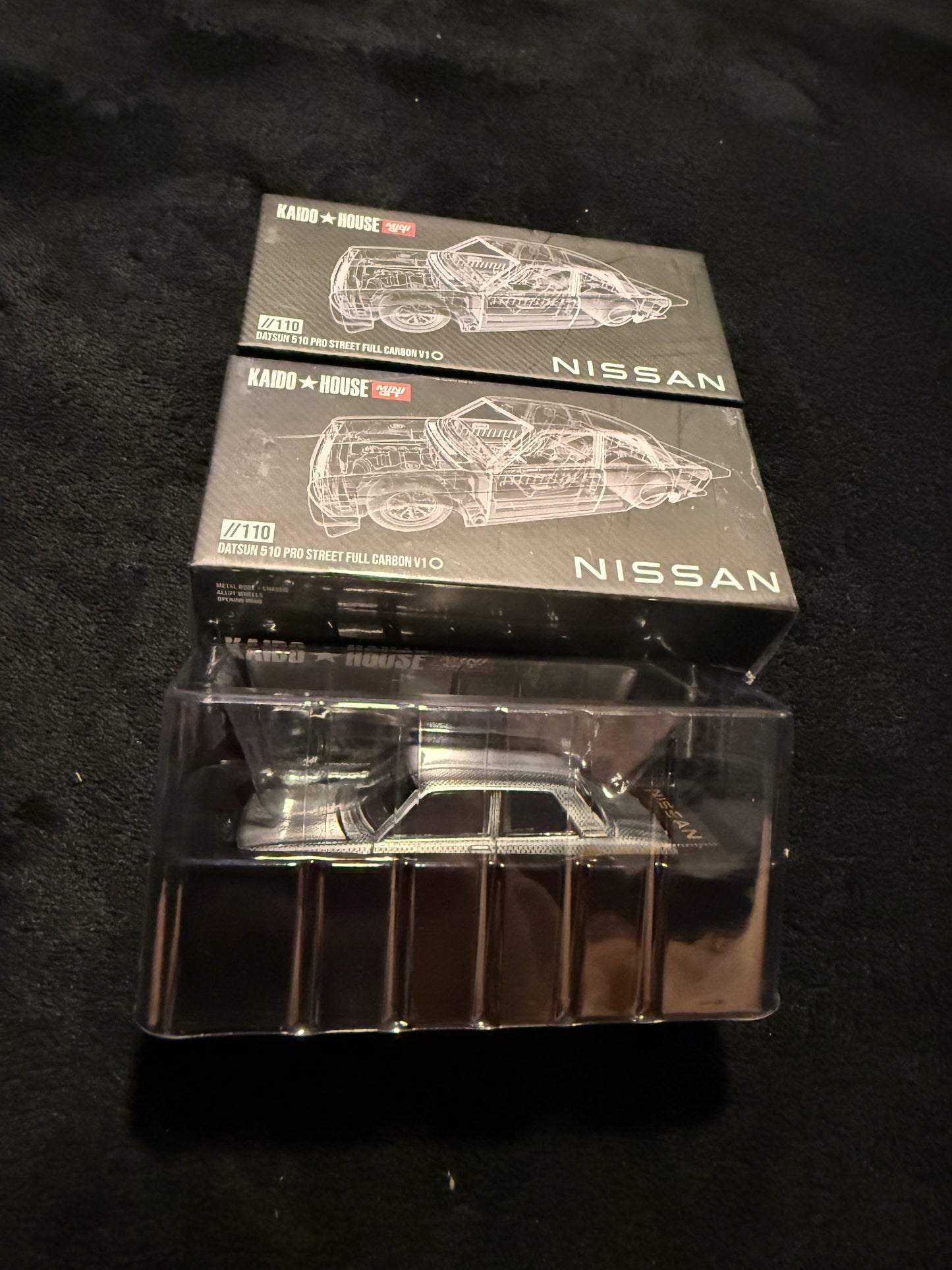 Kaido House 1:64 Datsun 510 Pro Street Full Carbon V1 - Regular & Chase PAIR
