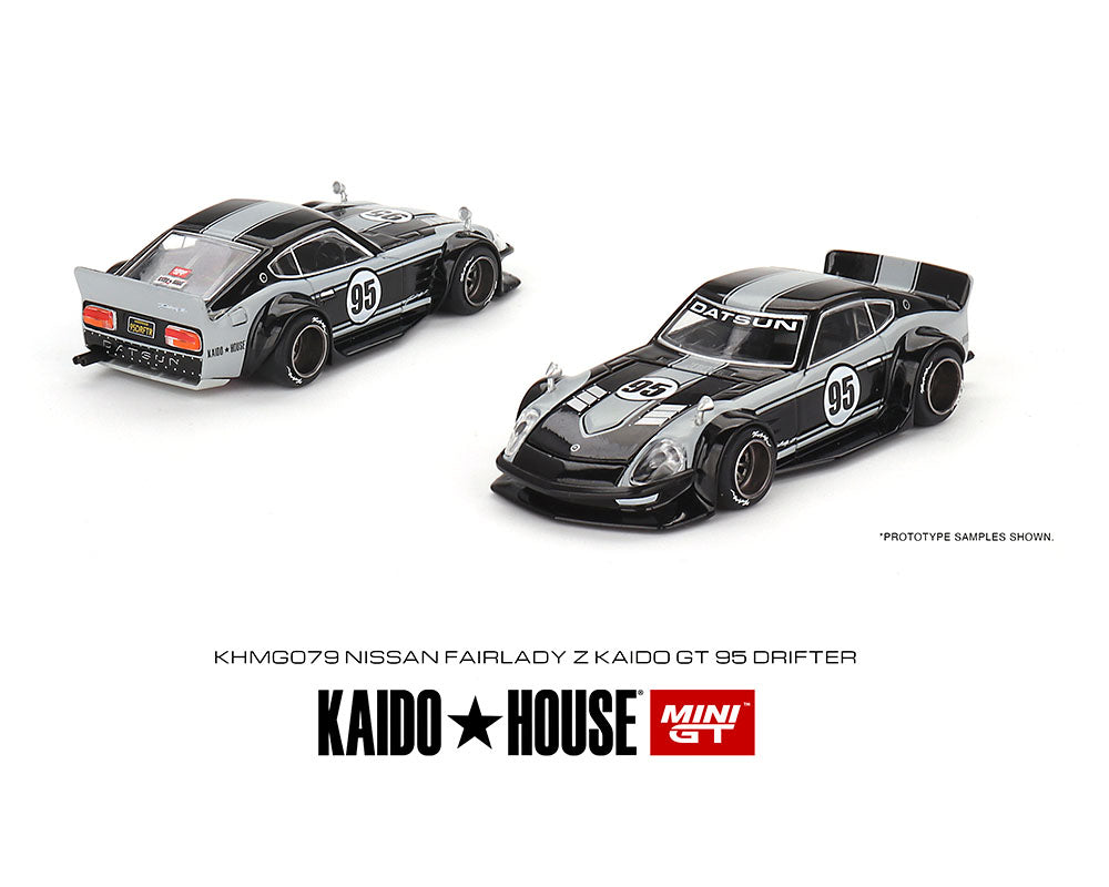 MiniGT X Kaido House 1:64 Nissan Fairlady Z Kaido GT 95 Drifter V1 – Black & Grey