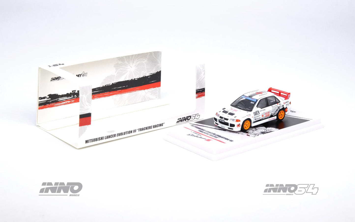 Inno64 1:64 Mitsubishi Lancer Evolution III “Trackerz Racing” - White