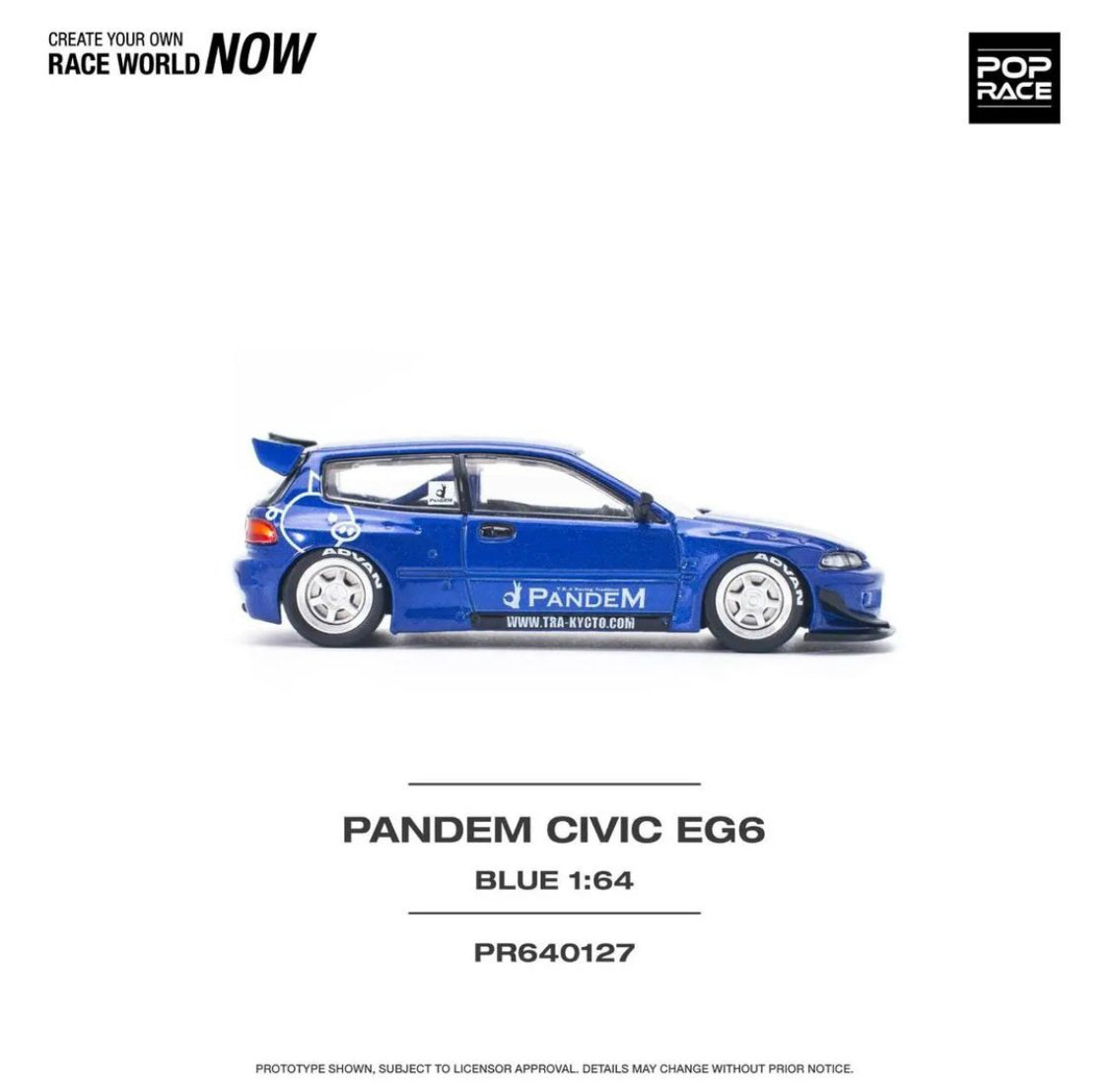 Pop Race 1:64 Pandem Civic EG6 v1.5 - Metallic Blue