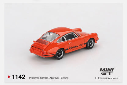 MiniGT 1:64 Porsche 911 Carrera RS 2.7 Tangerine with Black Livery #1142