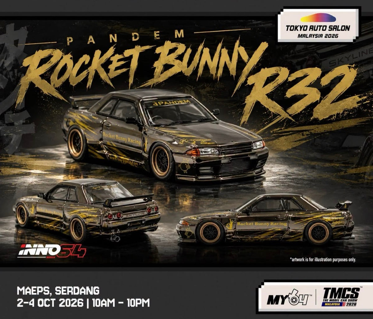 Inno64 1:64 Pandem Rocket Bunny R32 Black Chrome w/ TNG Exclusive Card Box Set - 2026 TASKL