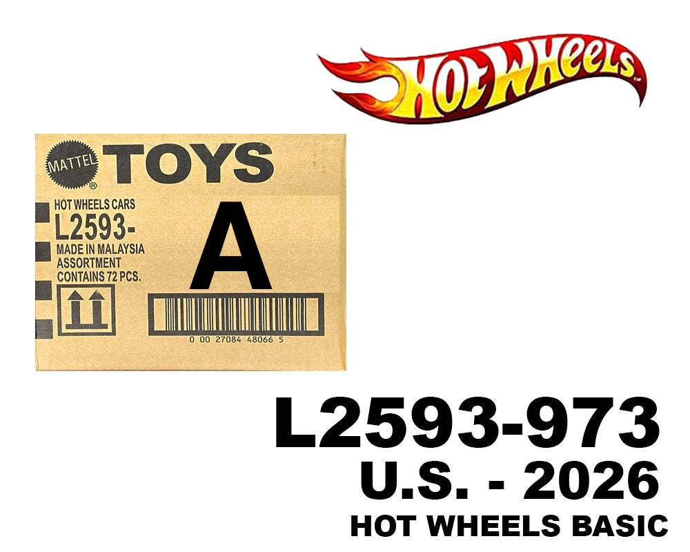 Hot Wheels 1:64 Basic Cars USA Assortment - 2026 A Factory Sealed Case