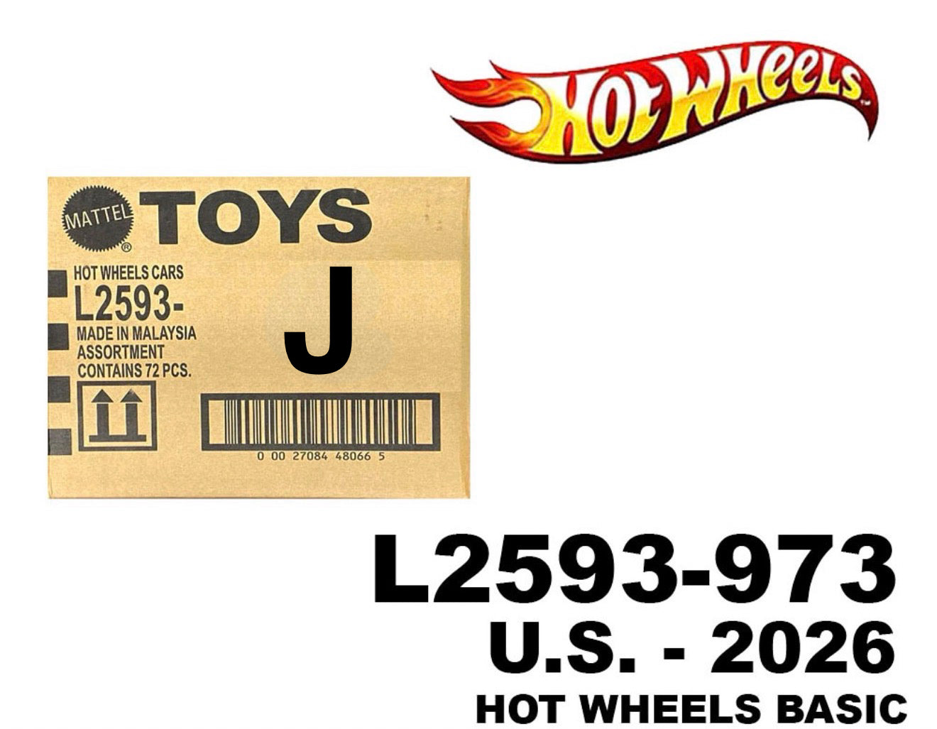 Hot Wheels 1:64 Basic Cars USA Assortment - 2026 J Factory Sealed Case