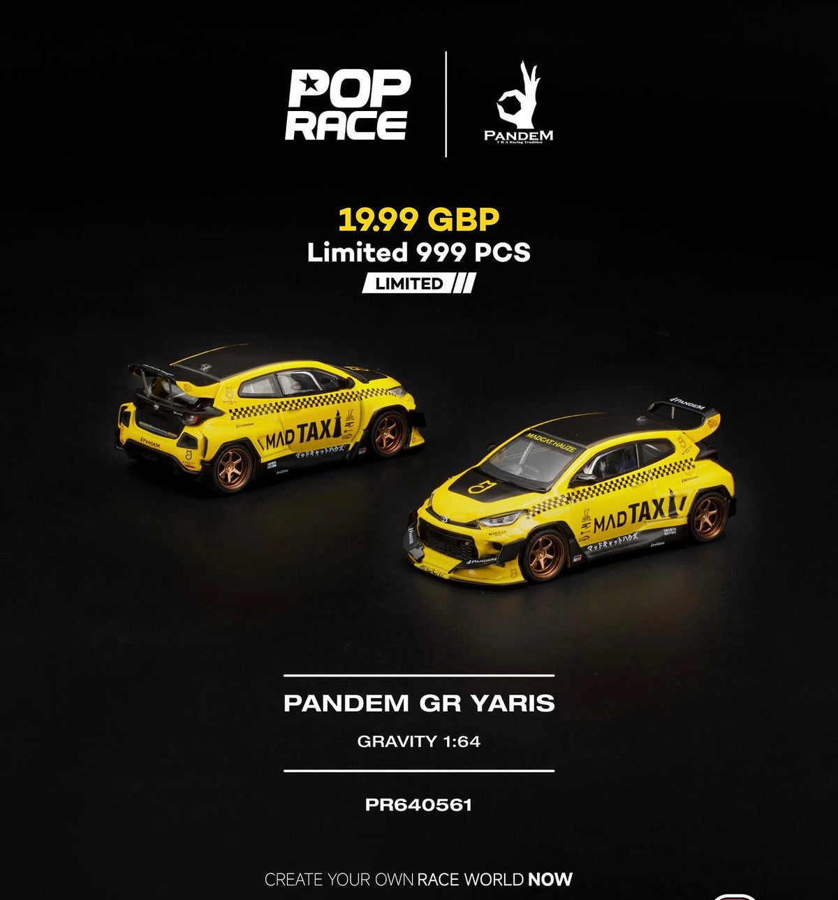 Pop Race 1:64 UK Gravity Event Exclusive - Pandem GR Yaris