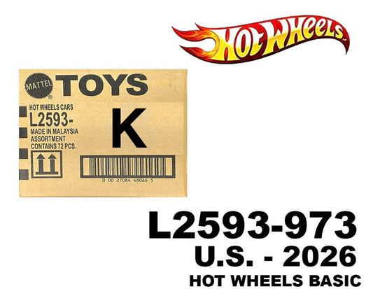 Hot Wheels 1:64 Basic Cars USA Assortment - 2026 K Factory Sealed Case