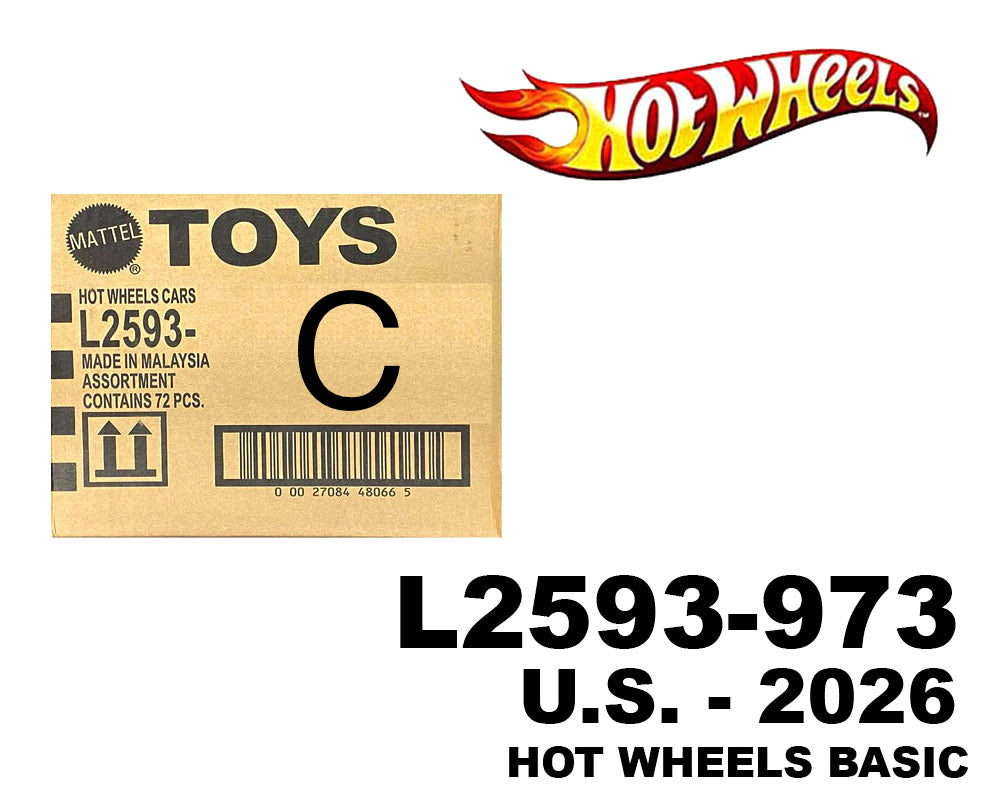 Hot Wheels 1:64 Basic Cars USA Assortment - 2026 C Factory Sealed Case