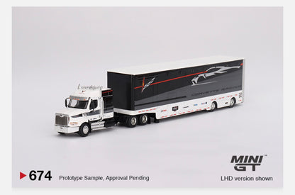 MiniGT 1:64 Corvette Racing C8.R Racing Transporter Set - MGTS0009