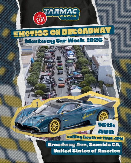 Tarmac Works 1:64 Pagani Huayra R Turquoise Carbon Fiber Monterey Car Week 2025