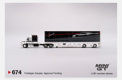 MiniGT 1:64 Corvette Racing C8.R Racing Transporter Set - MGTS0009