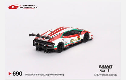 MiniGT 1:64 Japan Exclusive Lamborghini Huracán GT3 EVO2 #88 “JLOC Lamborghini GT3” JLOC 2023 Super GT Series #690