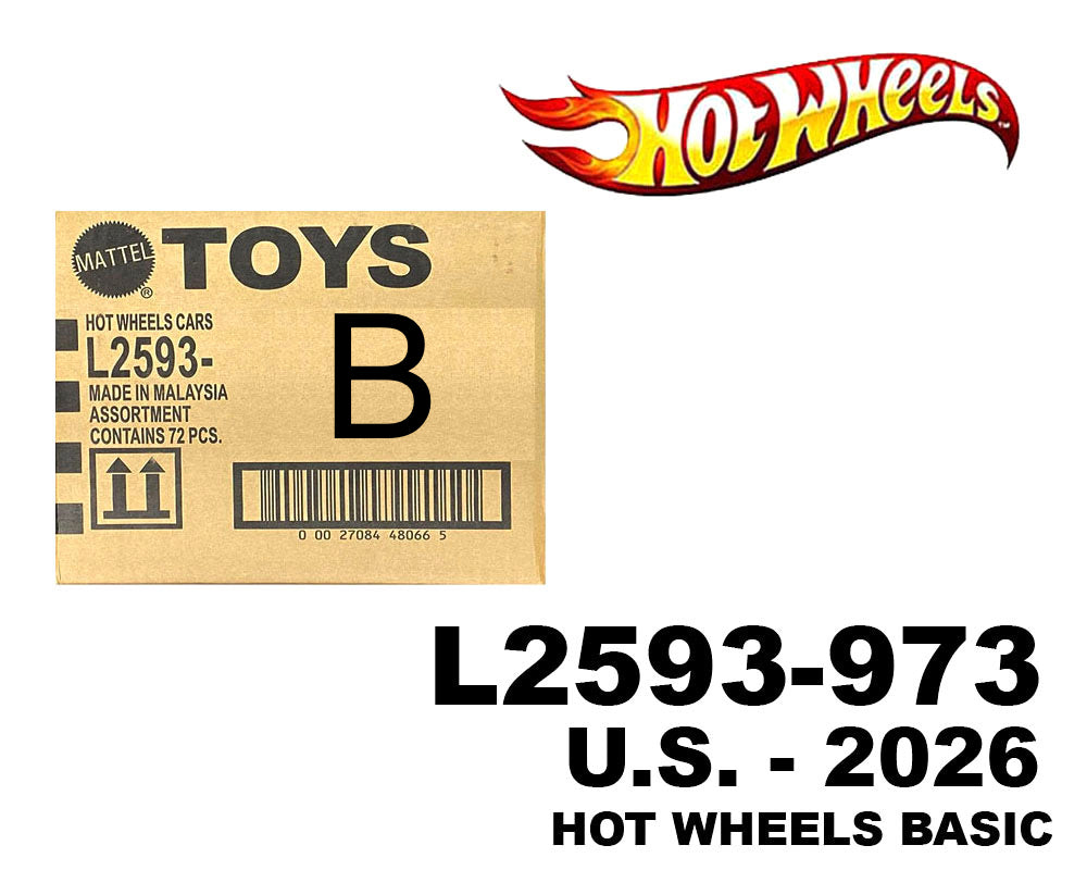 Hot Wheels 1:64 Basic Cars USA Assortment - 2026 B Factory Sealed Case