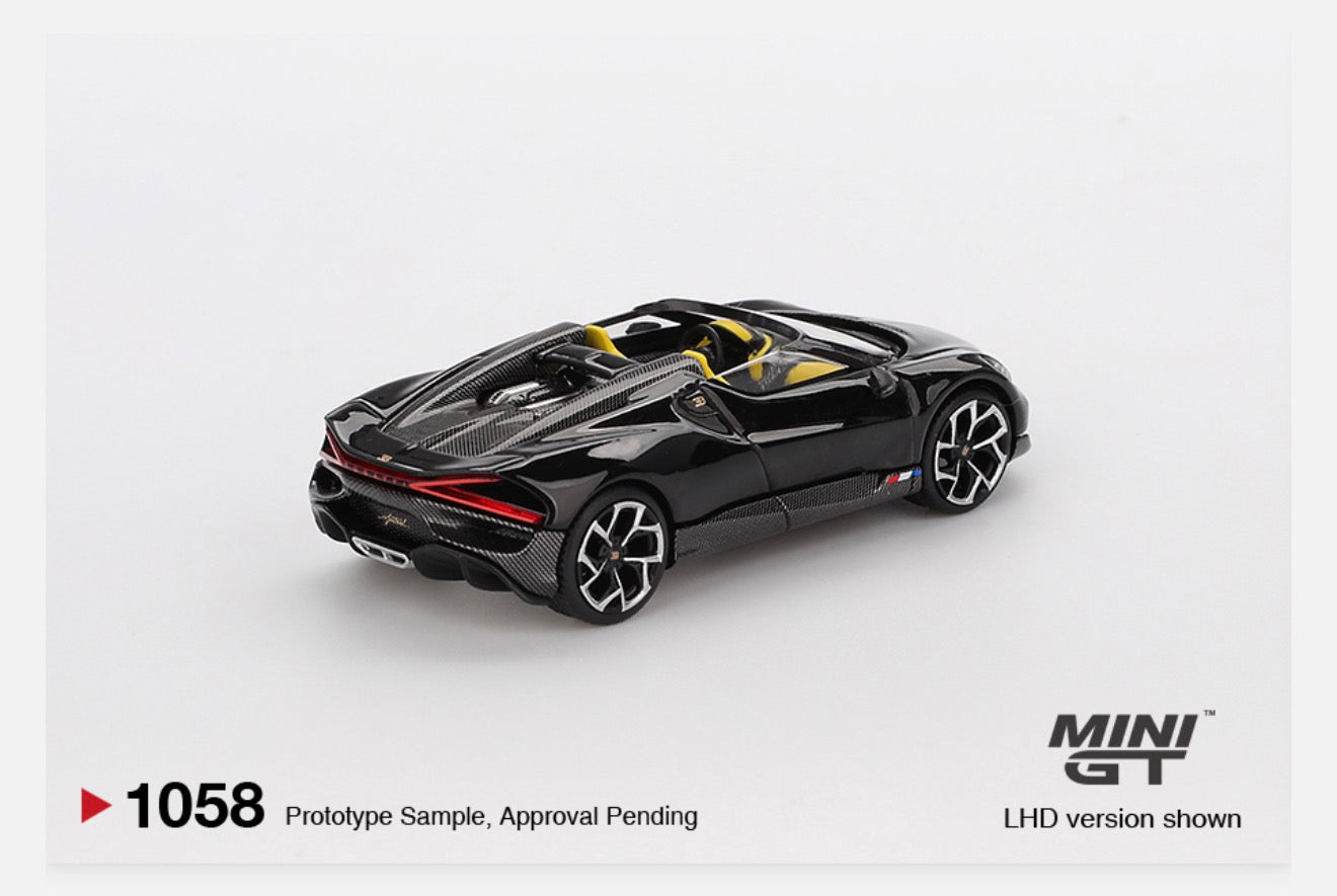 MiniGT 1:64 Bugatti W16 - Mistral Black #1058