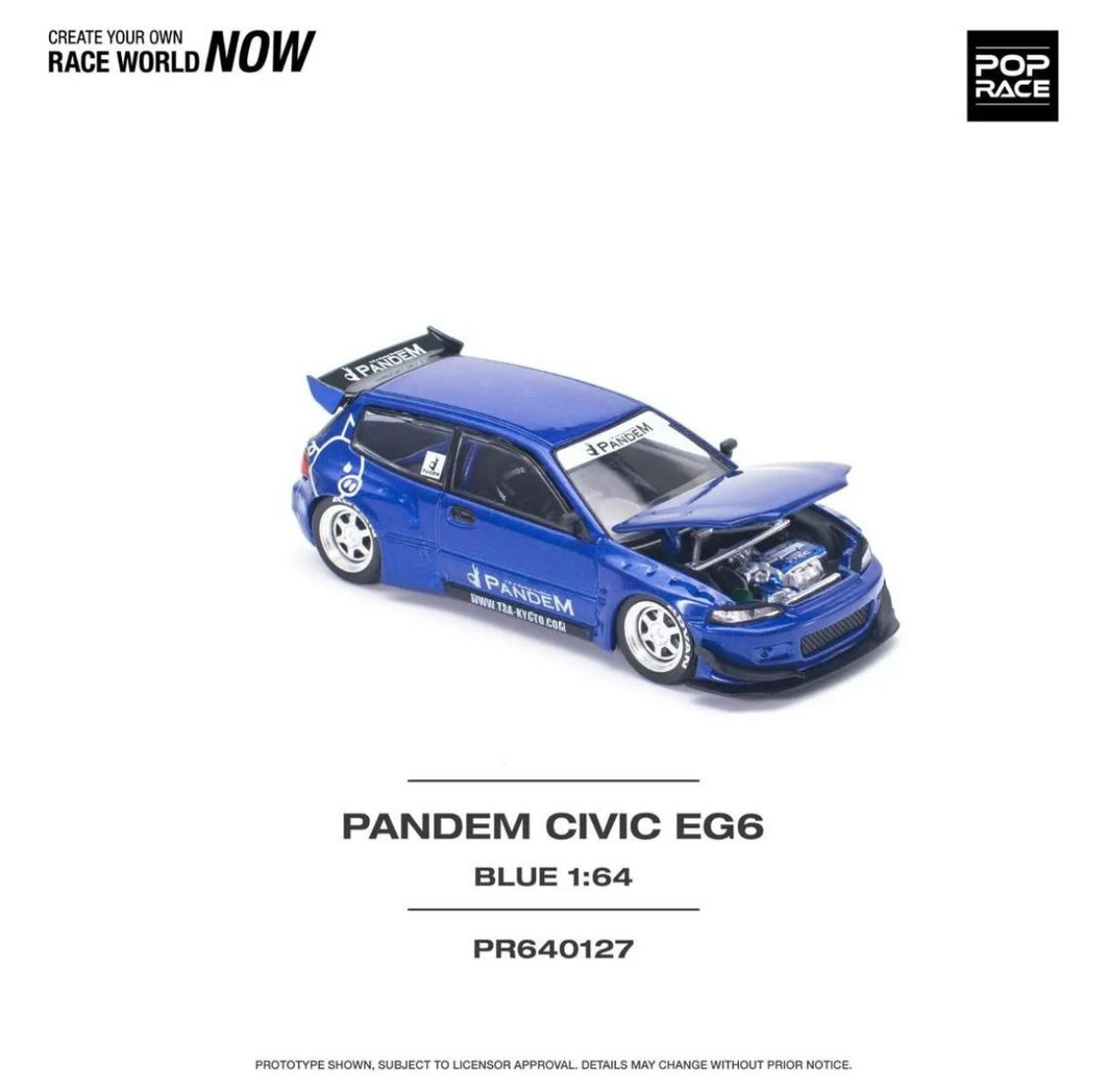 Pop Race 1:64 Pandem Civic EG6 v1.5 - Metallic Blue