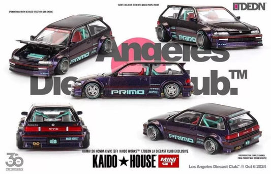 MiniGT X Kaido House 1:64 Honda Civic EF LTDEDN - Purple EF9 Petersen Exclusive