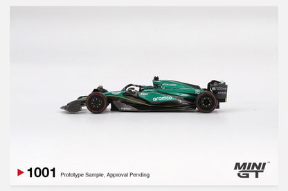 MiniGT 1:64 Aston Martin AMR24 #18 Lance Stroll 2024 F1 Bahrain GP #1001