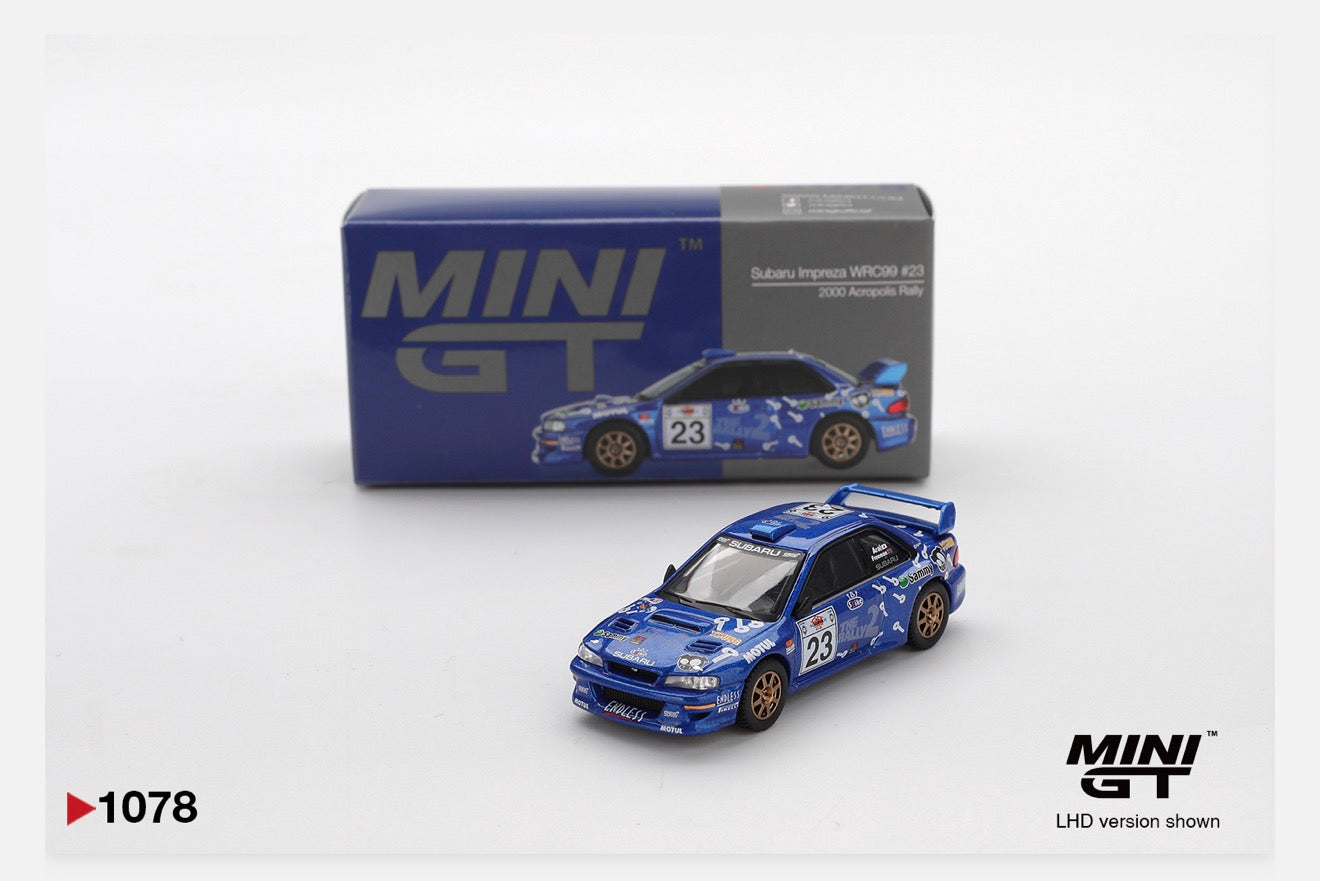 MiniGT 1:64 Subaru Impreza WRC99 #23 2000 Acropolis Rally #1078